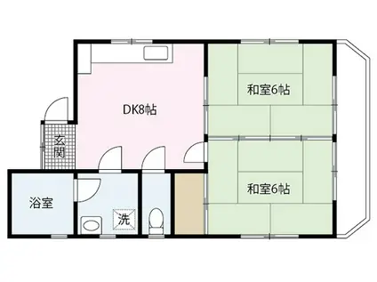 藤井ビル(2DK/2階)の間取り写真