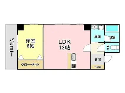 グレイス(1LDK/3階)の間取り写真