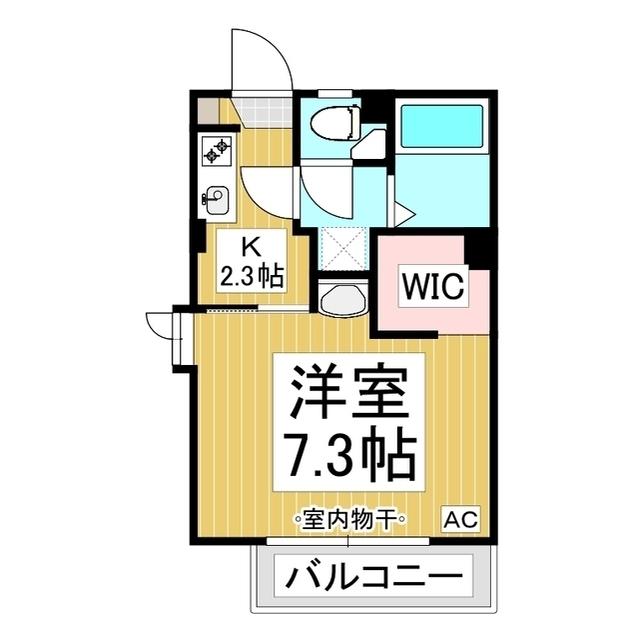 パークサイド高田 B棟(1K/1階)の間取り写真