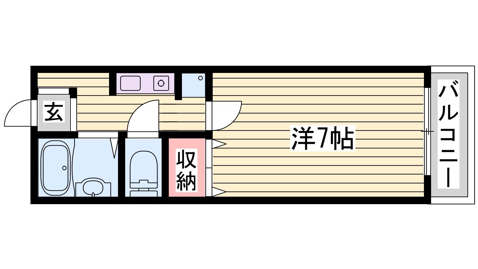 フェリーチェ青山(1K/2階)の間取り写真