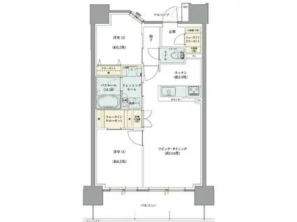 ザ サンズ熊本城公園(2LDK/9階)の間取り写真