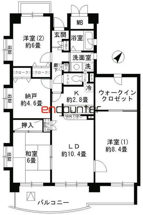 クレール仙川 7階階 間取り