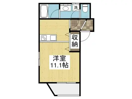 ポルシェ松浜(ワンルーム/3階)の間取り写真