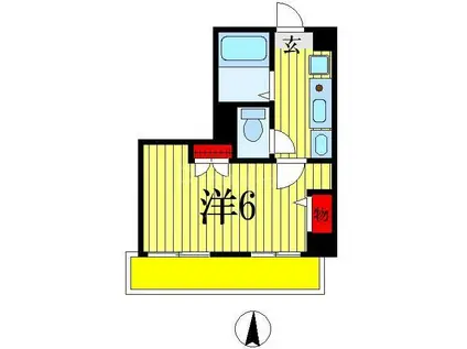 プレステージ千葉(1K/8階)の間取り写真