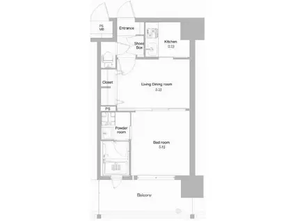 エンクレストNEO博多駅南(2K/4階)の間取り写真