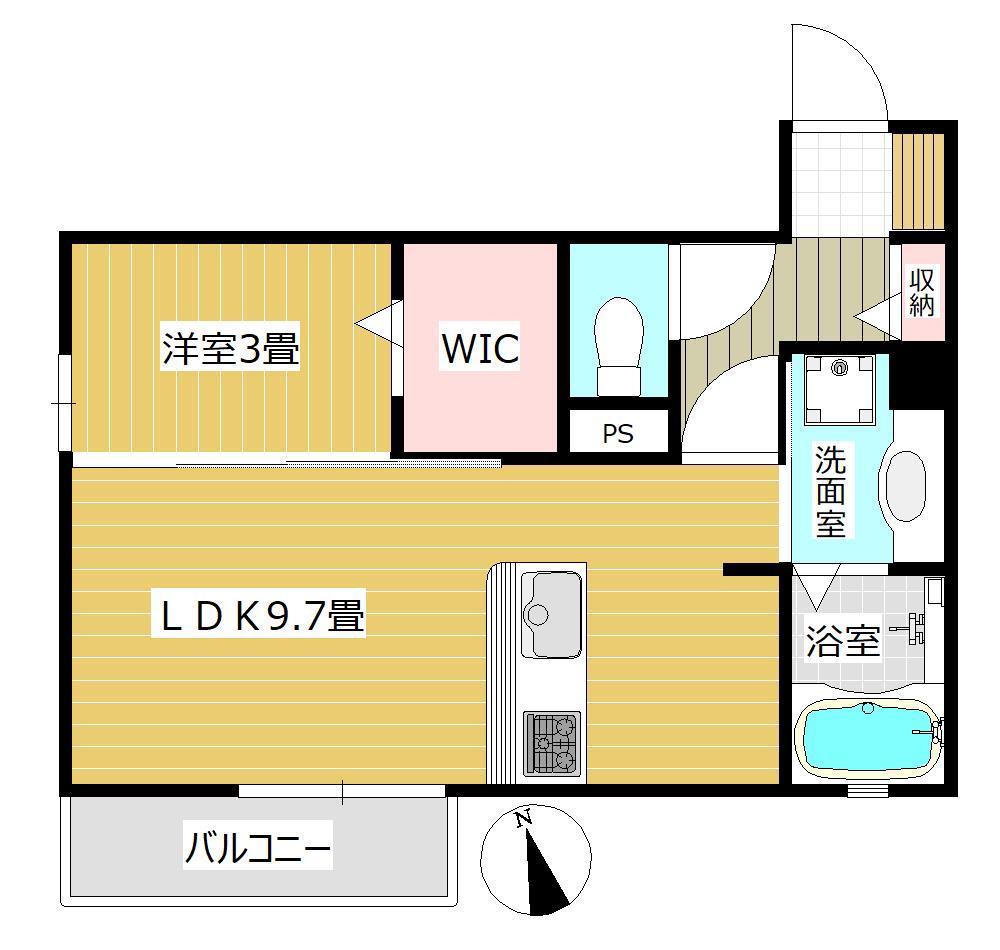 フェリオ(1LDK/1階)の間取り写真
