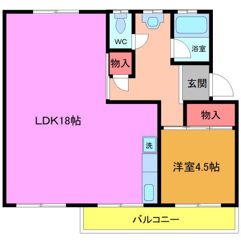 花見川団地7号棟(1LDK/4階)の間取り写真