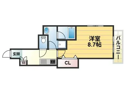 IKカーサ(1K/2階)の間取り写真