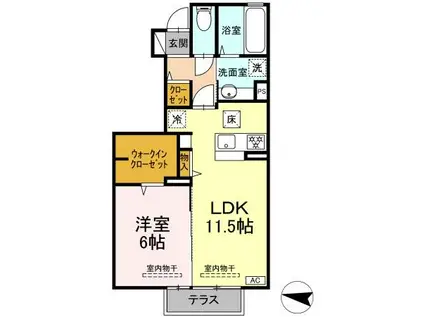 ディールーム佐久(1LDK/1階)の間取り写真