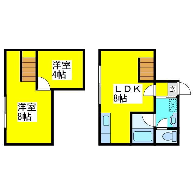 アウルの杜環状東(1LDK/2階)の間取り写真