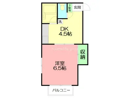 あいこうハイツ(1DK/2階)の間取り写真