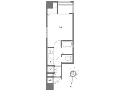 ル・リオン両国(1K/9階)の間取り写真