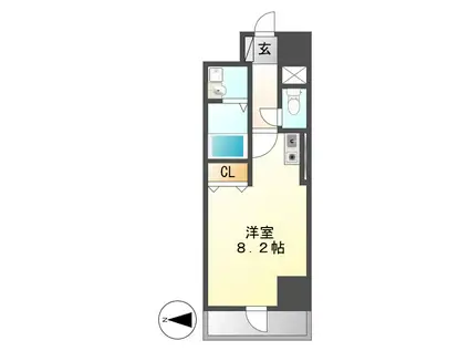 ベレーサ築地口ステーションタワ(ワンルーム/10階)の間取り写真