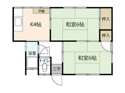 共栄荘(2DK/2階)の間取り写真