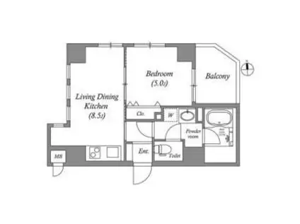 MSR京都二条城(1LDK/7階)の間取り写真