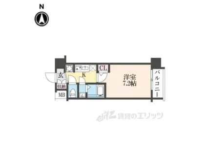 エステムコート京都二条(1K/6階)の間取り写真