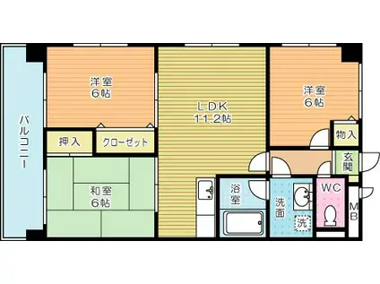 ソフィア(3LDK/3階)の間取り写真