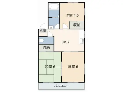 メゾンシュリット(3DK/1階)の間取り写真