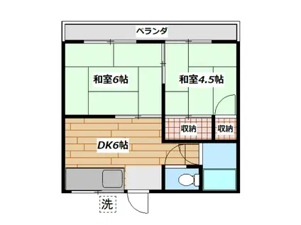 第一新栄荘(2DK/2階)の間取り写真