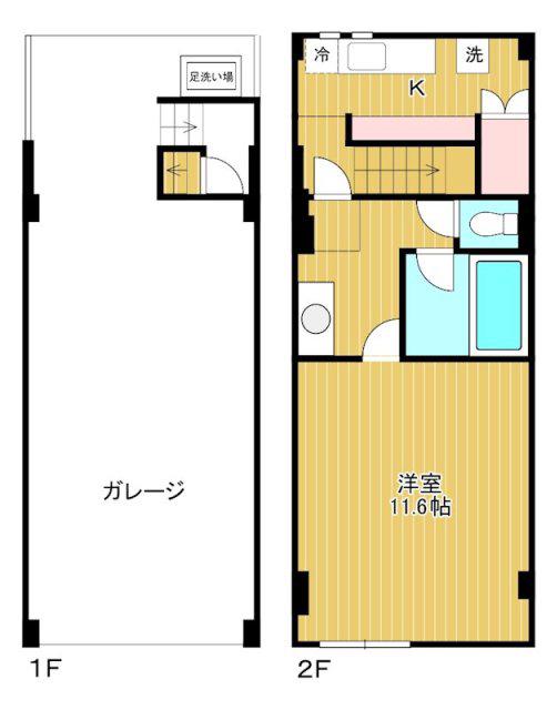 SEA SIDE-10(1K/2階)の間取り写真