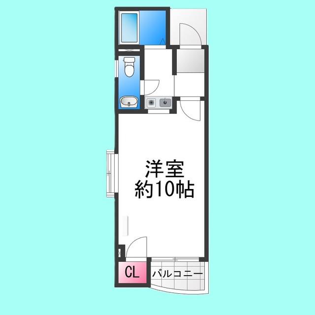 メビウス堺レジデンス(1K/2階)の間取り写真