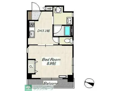 グリーンスクエアみその(1DK/2階)の間取り写真