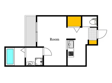 REVE宇品西(1K/2階)の間取り写真