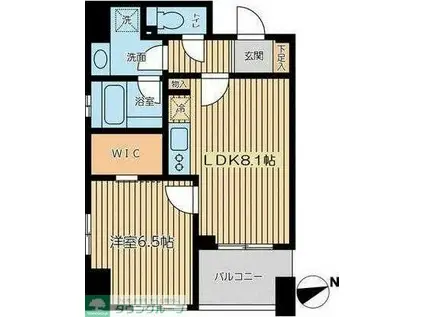 CITY SPIRE芝公園(1LDK/9階)の間取り写真