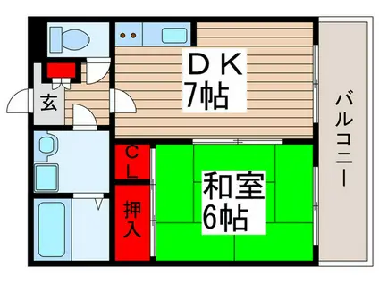 桜フラッツ(1DK/3階)の間取り写真