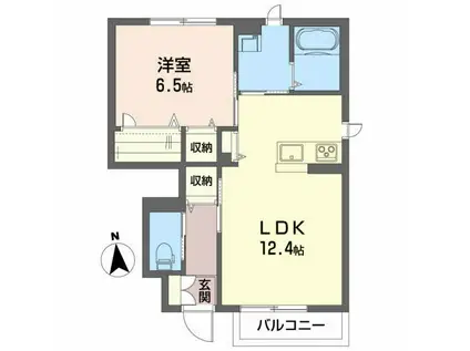 メゾン・エリュシオン(1LDK/1階)の間取り写真