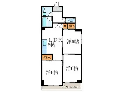 ファーストコート御所西(3LDK/5階)の間取り写真