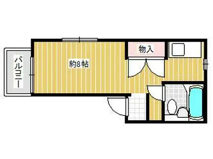 クローバーハイツ(ワンルーム/1階)の間取り写真