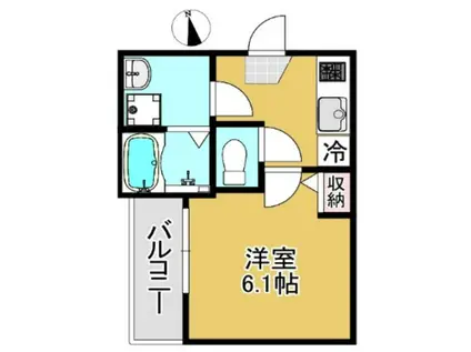 COLORS Ⅰ(1K/1階)の間取り写真