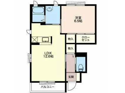 ルマーシュ(1LDK/1階)の間取り写真