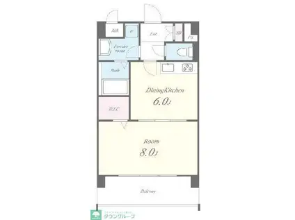 サン セジュール(1DK/5階)の間取り写真