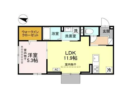 カーサ ルビア(1LDK/1階)の間取り写真