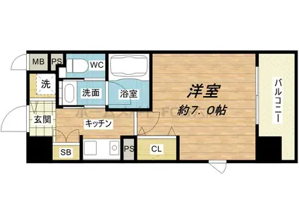 ジュネーゼ・グラン心斎橋東(1K/6階)の間取り写真