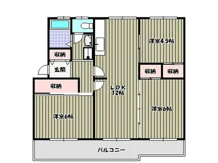 ヴィラナリー狭山9号棟(3LDK/3階)の間取り写真
