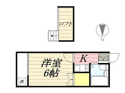 プラザ日前宮(1K/2階)の間取り写真