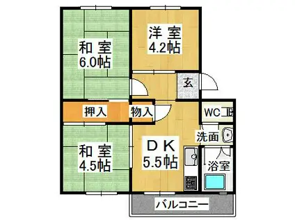 神陵台特別(3DK/5階)の間取り写真