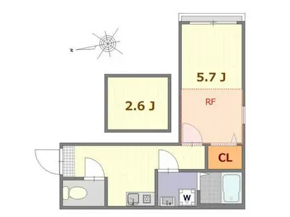 キチーム綾瀬(1K/3階)の間取り写真