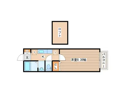 アフォリステーション新田東イースト(1K/1階)の間取り写真