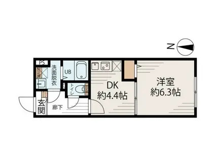 アルファ南千住(1DK/2階)の間取り写真