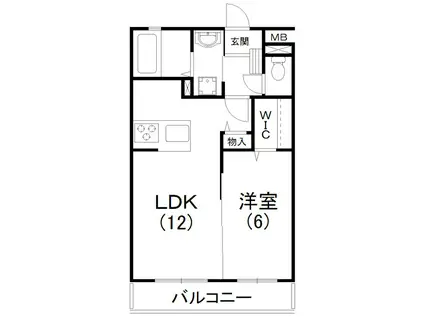 ラヴィベール中島(1LDK/3階)の間取り写真