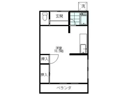 第2佐久間ハイツ(1K/1階)の間取り写真