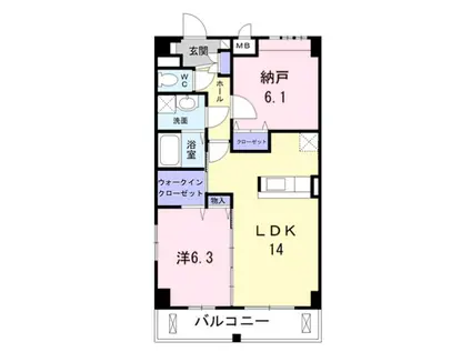 ヴァルスヴァルド(1SLDK/5階)の間取り写真