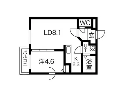 アルテ平岸(1LDK/3階)の間取り写真