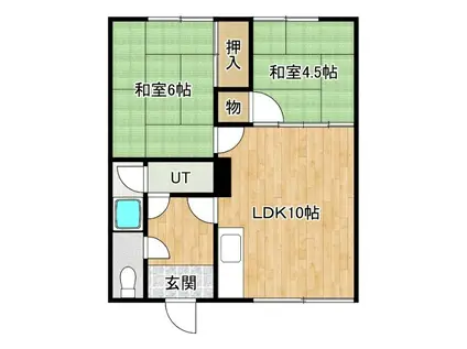 ハイ・ガーデン(2LDK/2階)の間取り写真