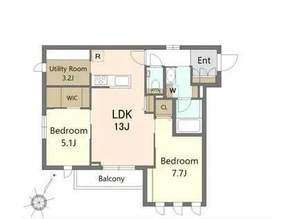 アリュール大森東(2SLDK/3階)の間取り写真
