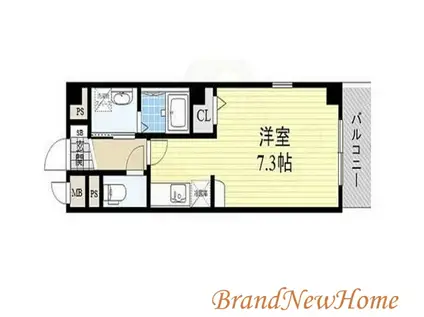 イーストウエノシバ(1K/1階)の間取り写真